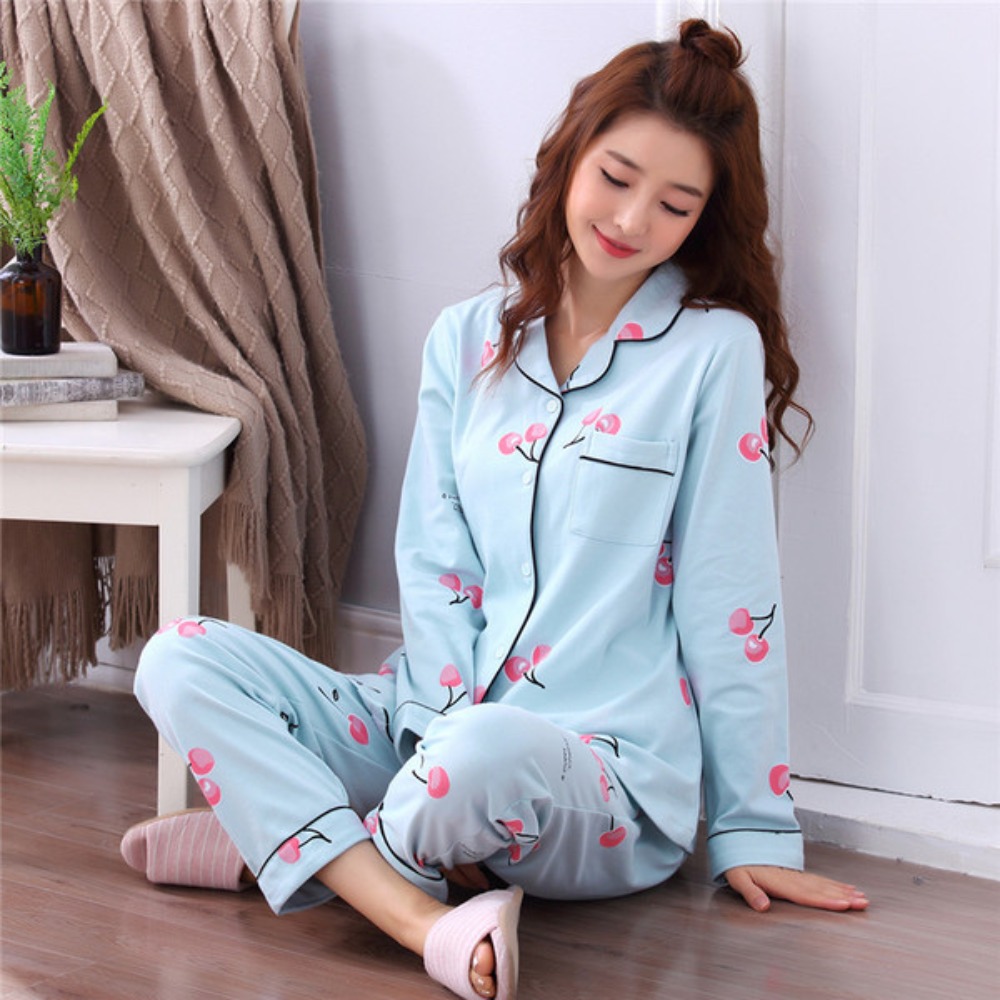 Maternity Wear - Tweedelige damespyjama met lange mouwen, losse