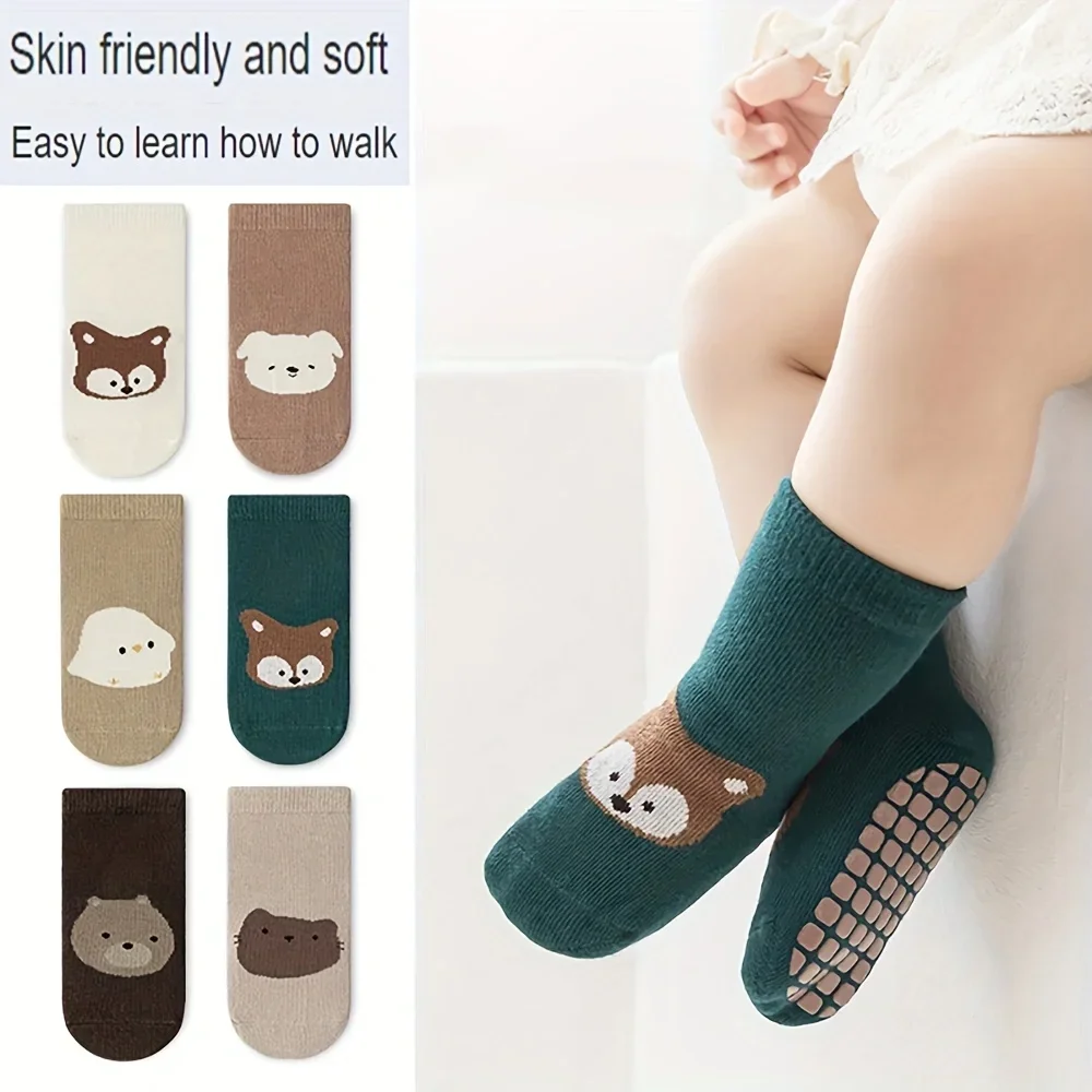 Unisex Baby Socks Non Slip - 6 paar herfst- en wintersokken voor