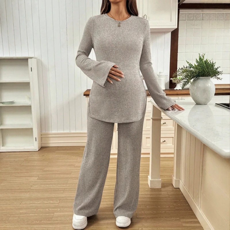 Maternity Wear - Gebreid Zwangerschappak met Lange Mouwen, Top