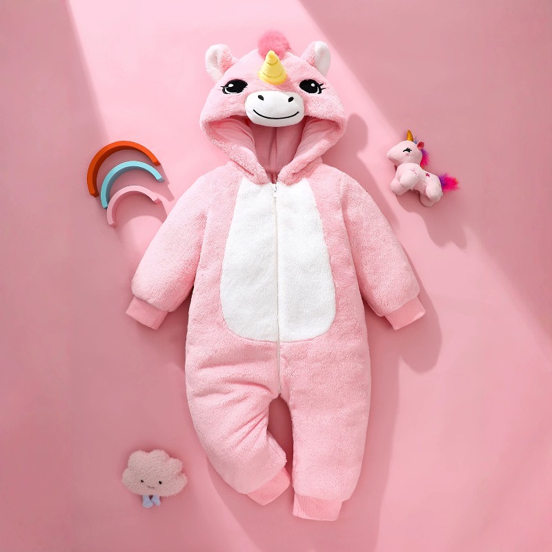 Roze eenhoorn romper met rits  - Cotton Baby Onesies Zipper recensie en prijs